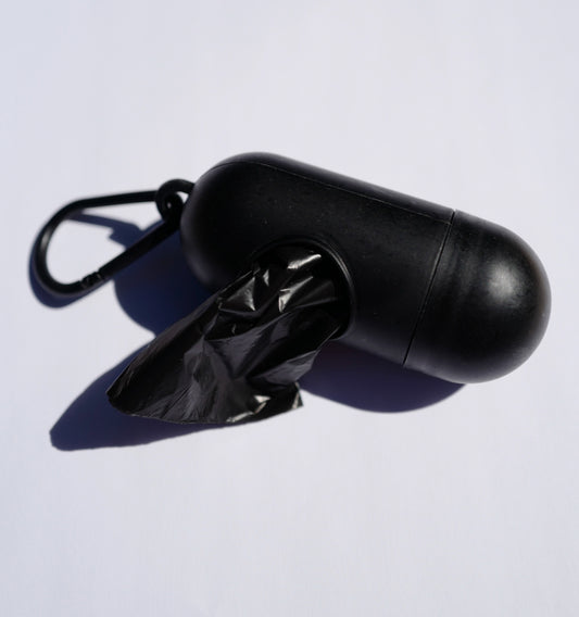 BlackPoop Bag holder with black plastic bag